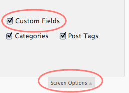 Custom Field Screen Options